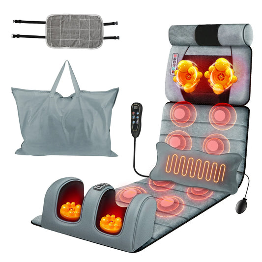 Foldable Electric Massage Pad With Heat Timer And Vibration