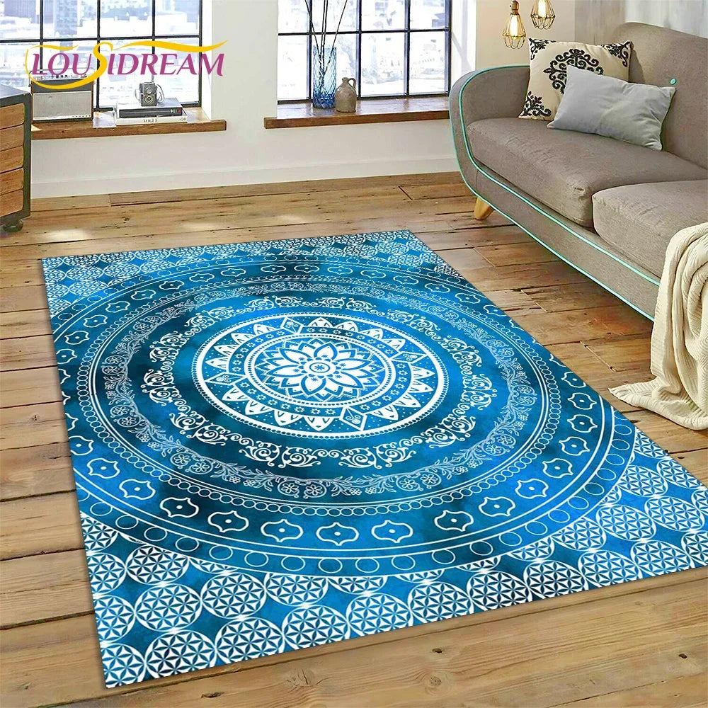 Meditation Mandala Bohemia Nature Spirit Yoga Carpet Rug for Home Living Room Bedroom Sofa Doormat Decor,Area Rug Non-slip Mat