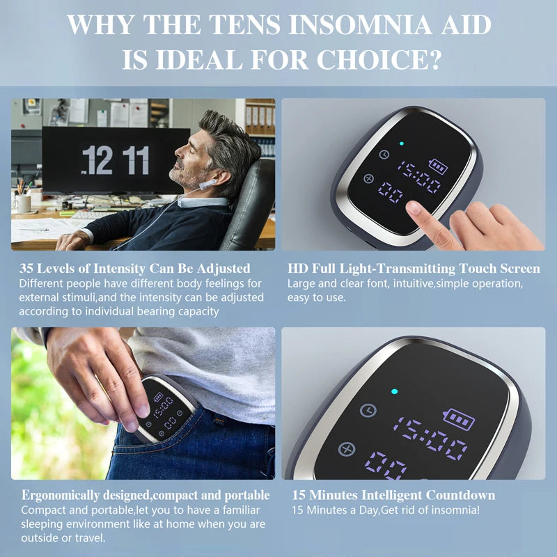 Sleep Aid Device CES Therapy 600mAh Handheld Anxiety Relief