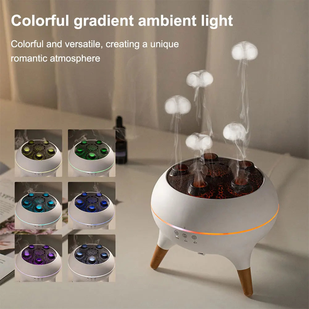 Alloet Jellyfish Humidifier Essential Oil Diffuser With Night Lights