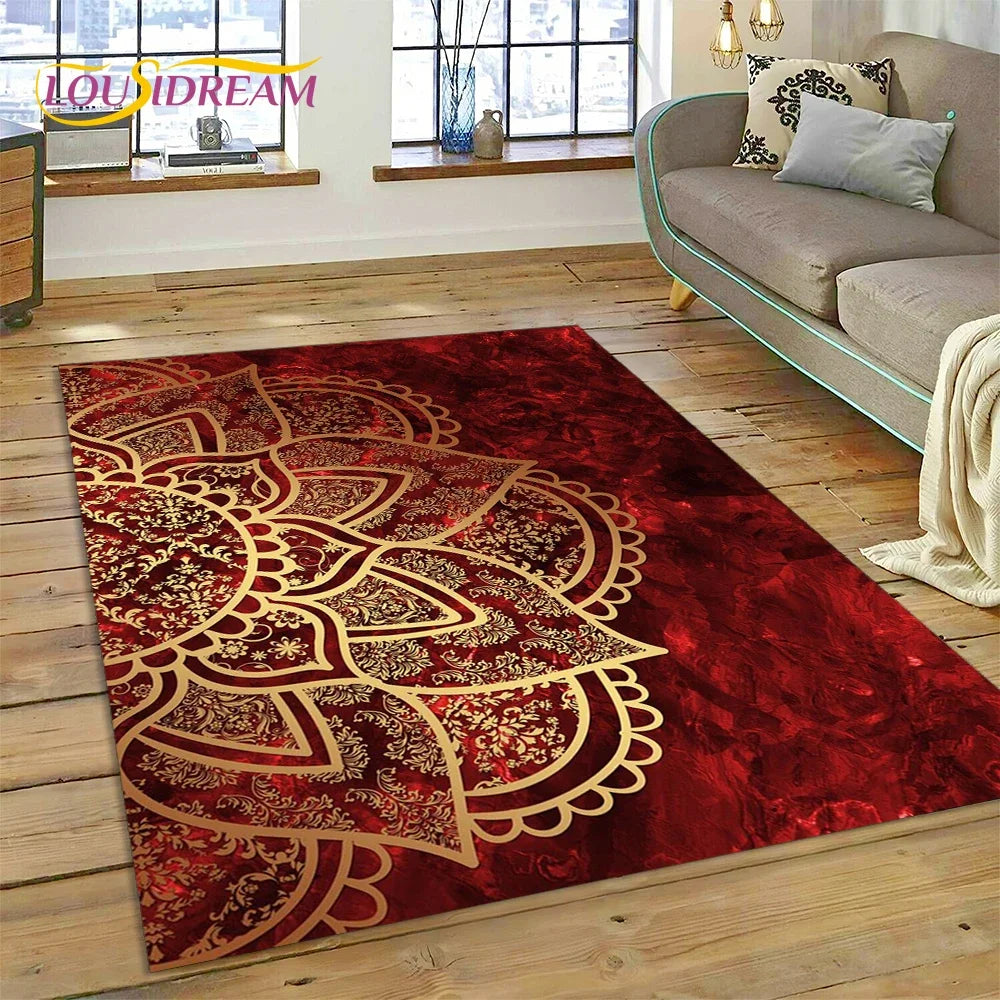 Meditation Mandala Bohemia Nature Spirit Yoga Carpet Rug for Home Living Room Bedroom Sofa Doormat Decor,Area Rug Non-slip Mat