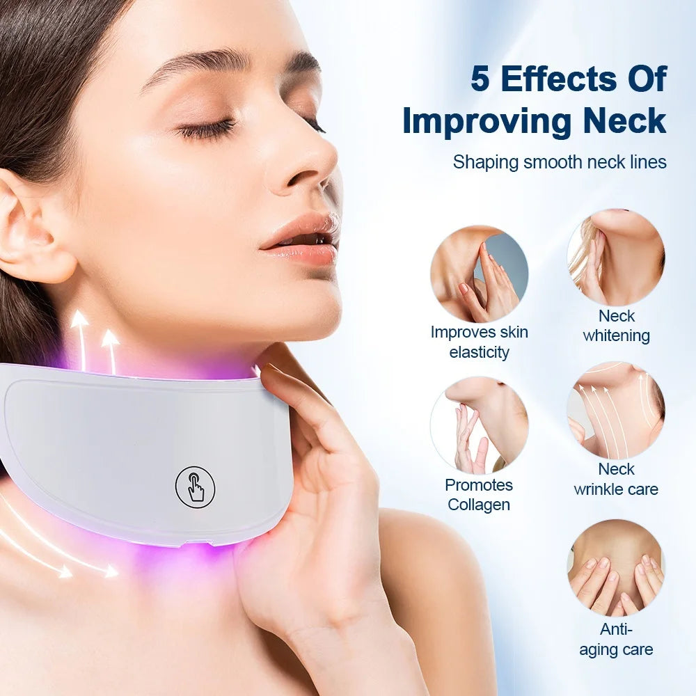 Foreverlily 7 Colors LED Facial Mask For Neck Tightening