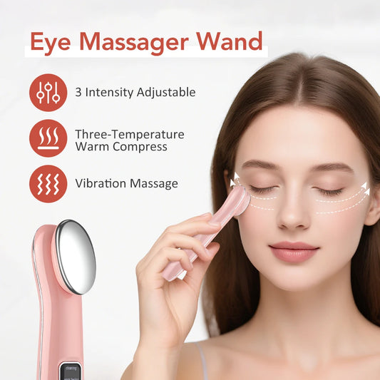 Portable Heating Eye Massage Wand Hot Compress Vibration Eye Massage Tool to Relieve Eye Fatigue Eye Lifting Eye Beauty Device
