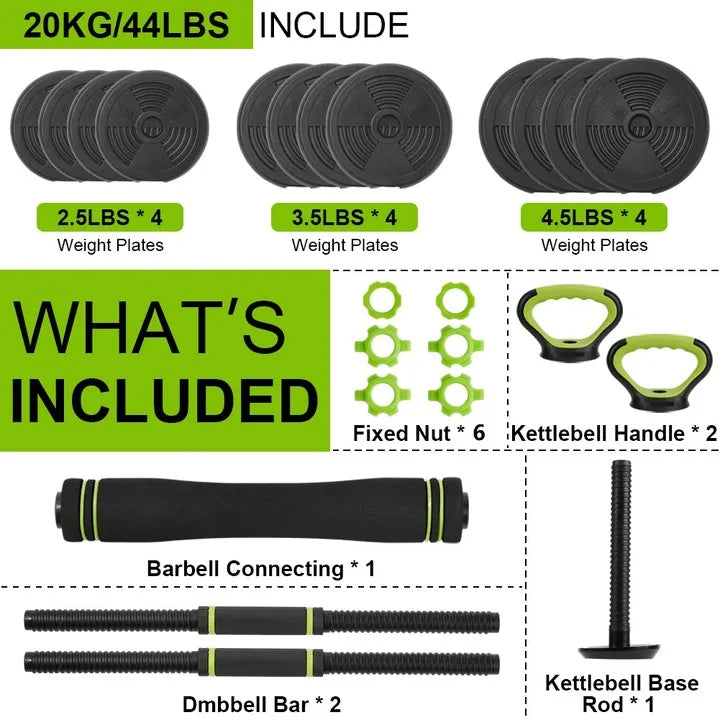 TWISTER.CK Adjustable Dumbbells Set With Connector 4 In 1