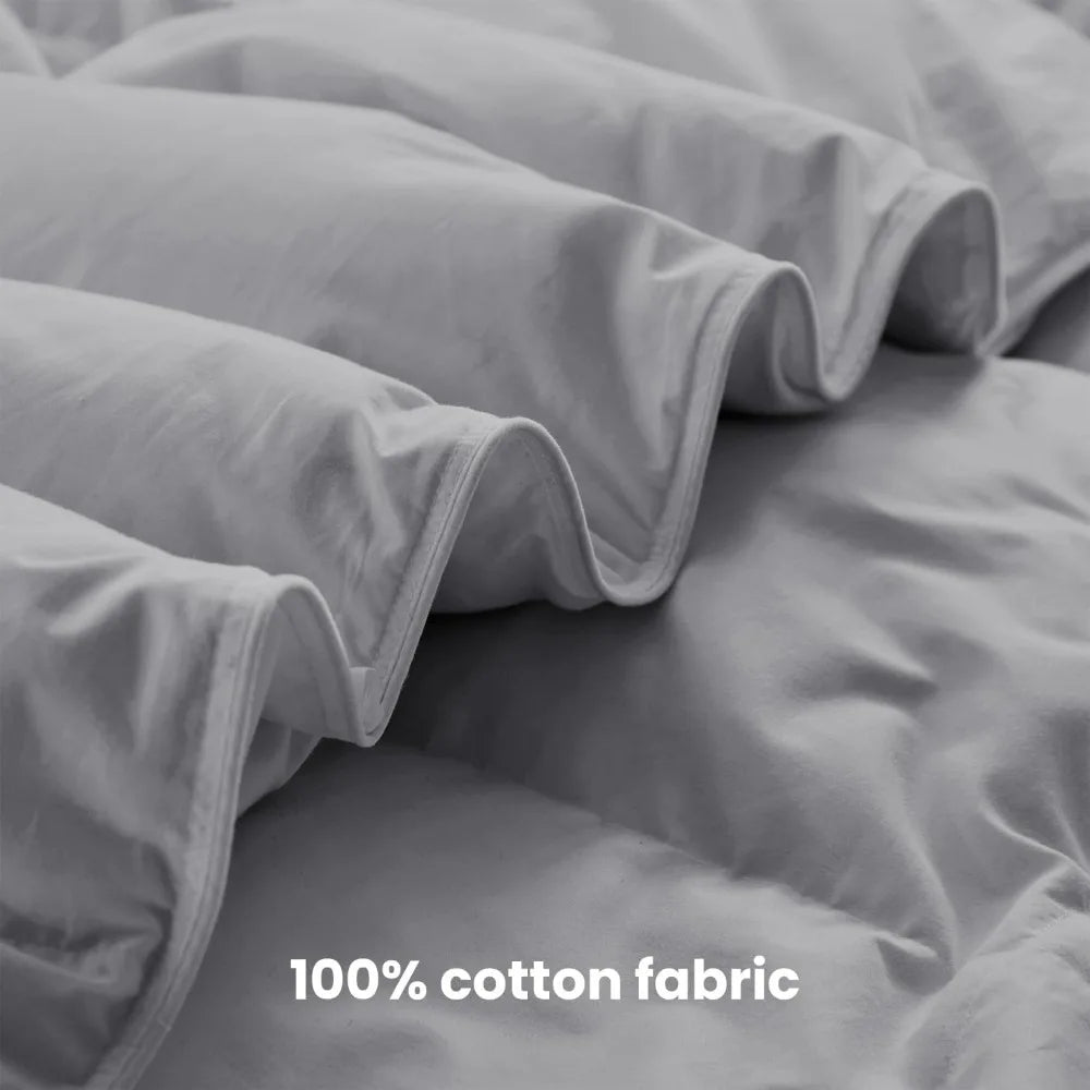 WarmKiss Luxurious Down Comforter Queen Size, Noiseless Skin-Friendly Tencel Cover, Lightweight All Season Duvet Insert with 8 C