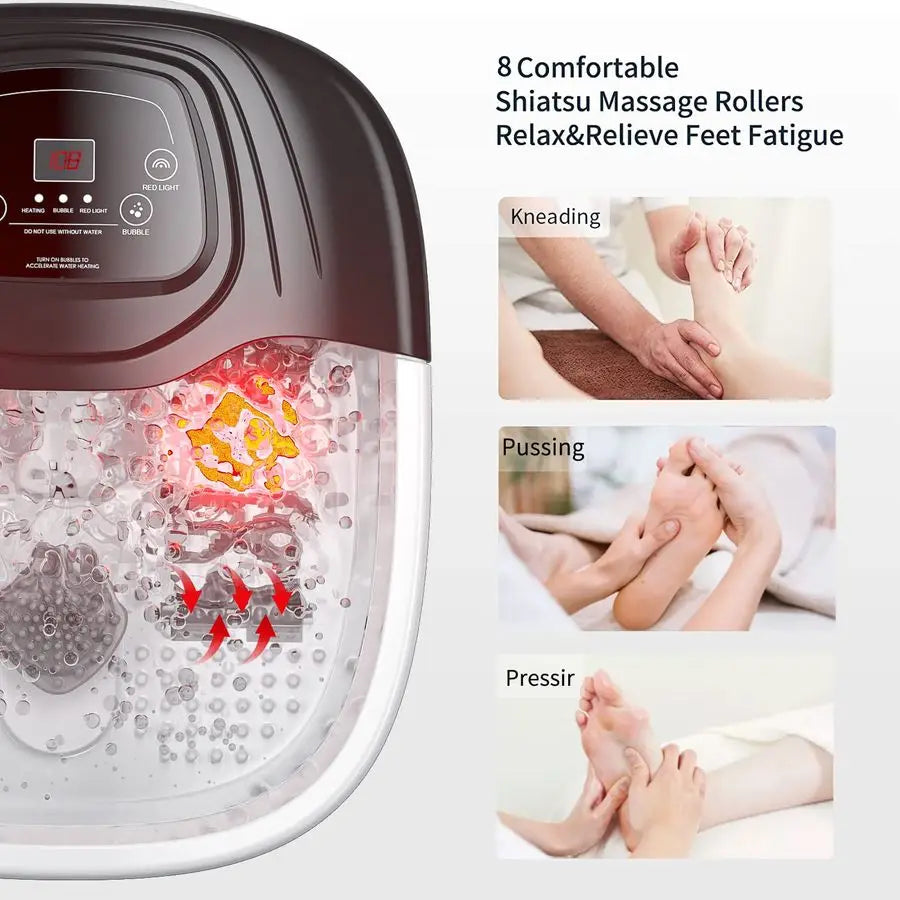 Spa Bath Massager With Heat Epsom Salt Red Light Soaker