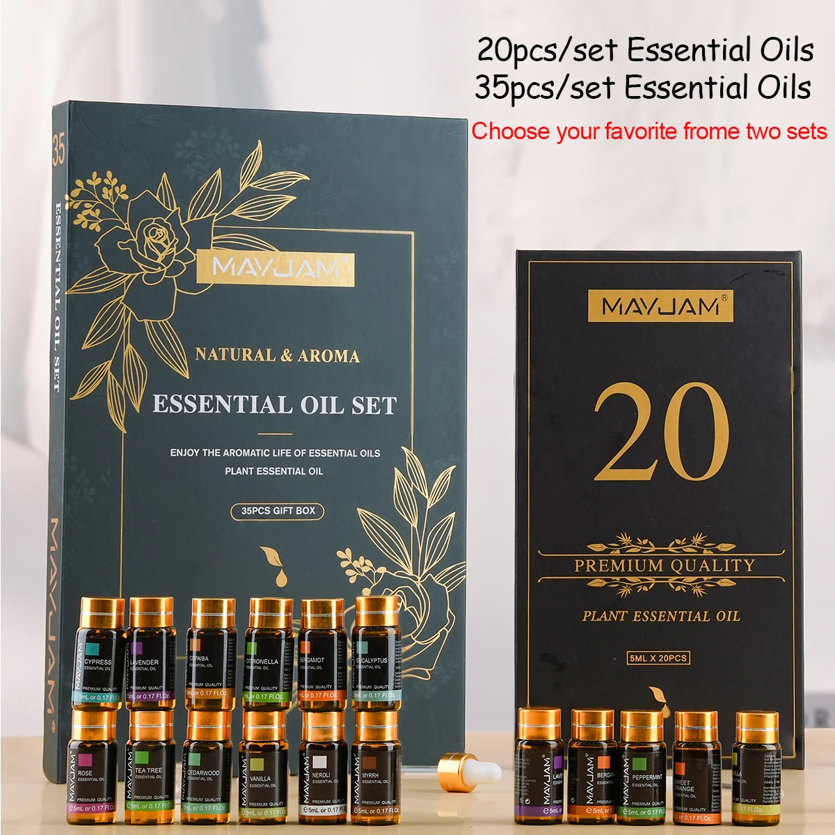 MAYJAM Aromatherapy Essential Oils Kit 20Pcs 35Pcs Lavender Jasmine Eucalyptus