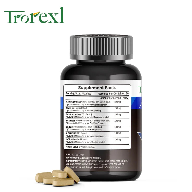 HABUMAM Organic Ashwagandha and Maca Pills for Health