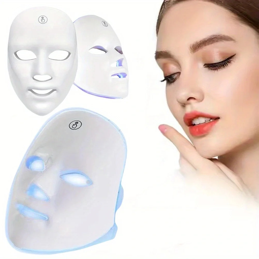 Rechargeable 7 LED Face Mask Facial Care Tool For Home
