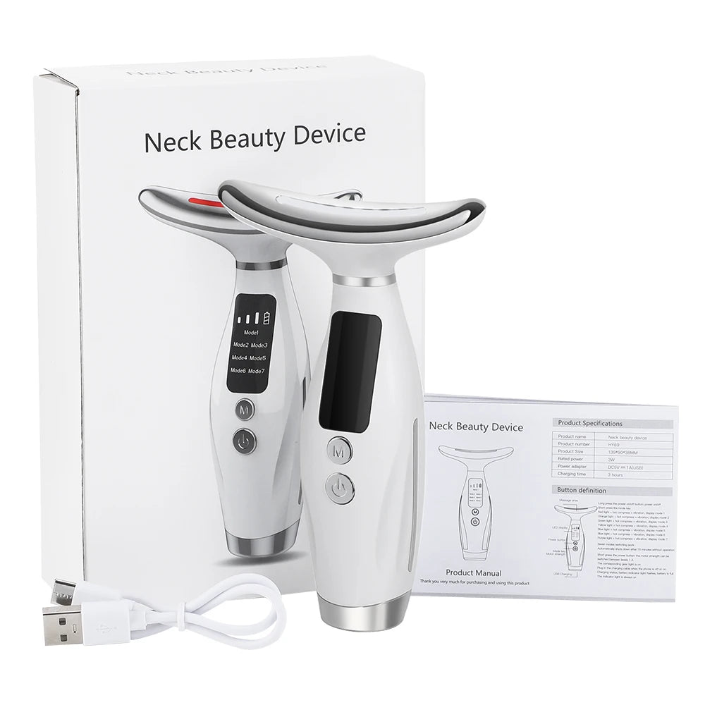 LED Photon Therapy Neck And Face Lifting Massager Device