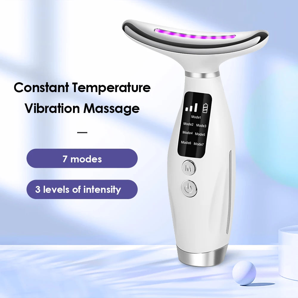 LED Photon Therapy Neck And Face Lifting Massager Device
