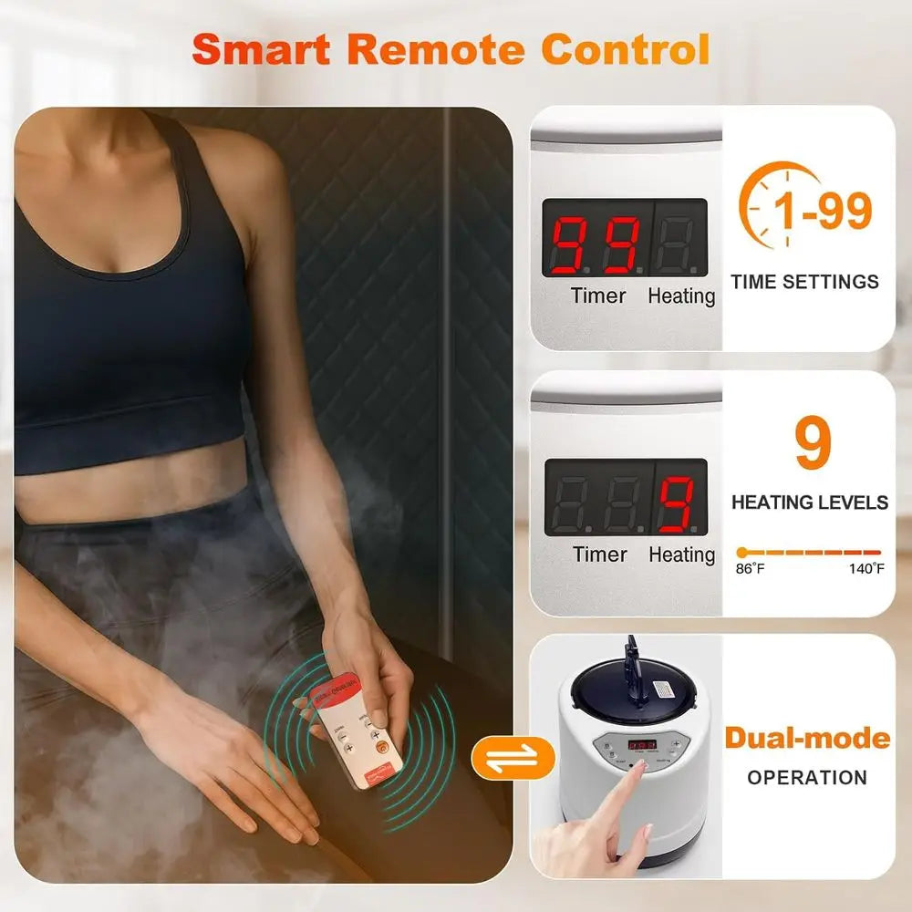 Portable Home Sauna Tent With 1000W Steamer For Relaxation