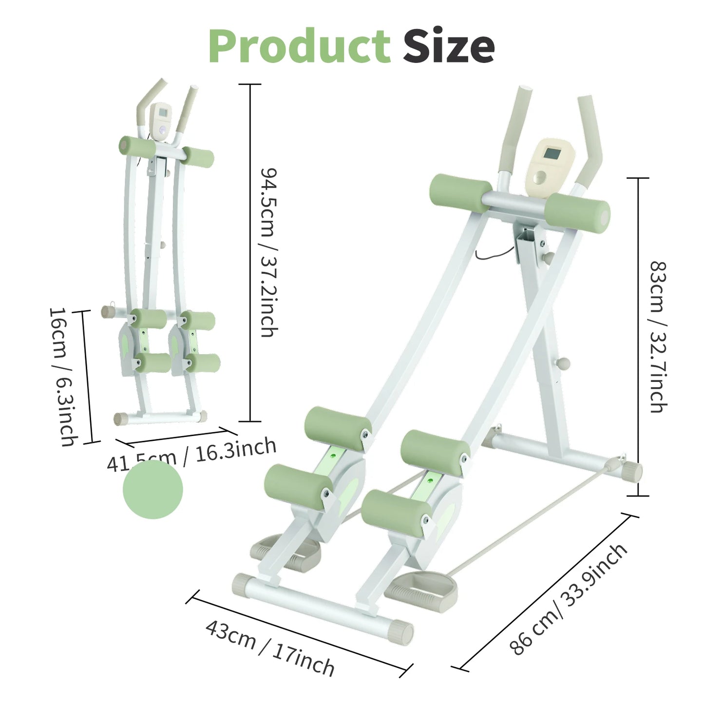 Foldable Abdominal Curling Exercise Machine With Dual Track Home Gym