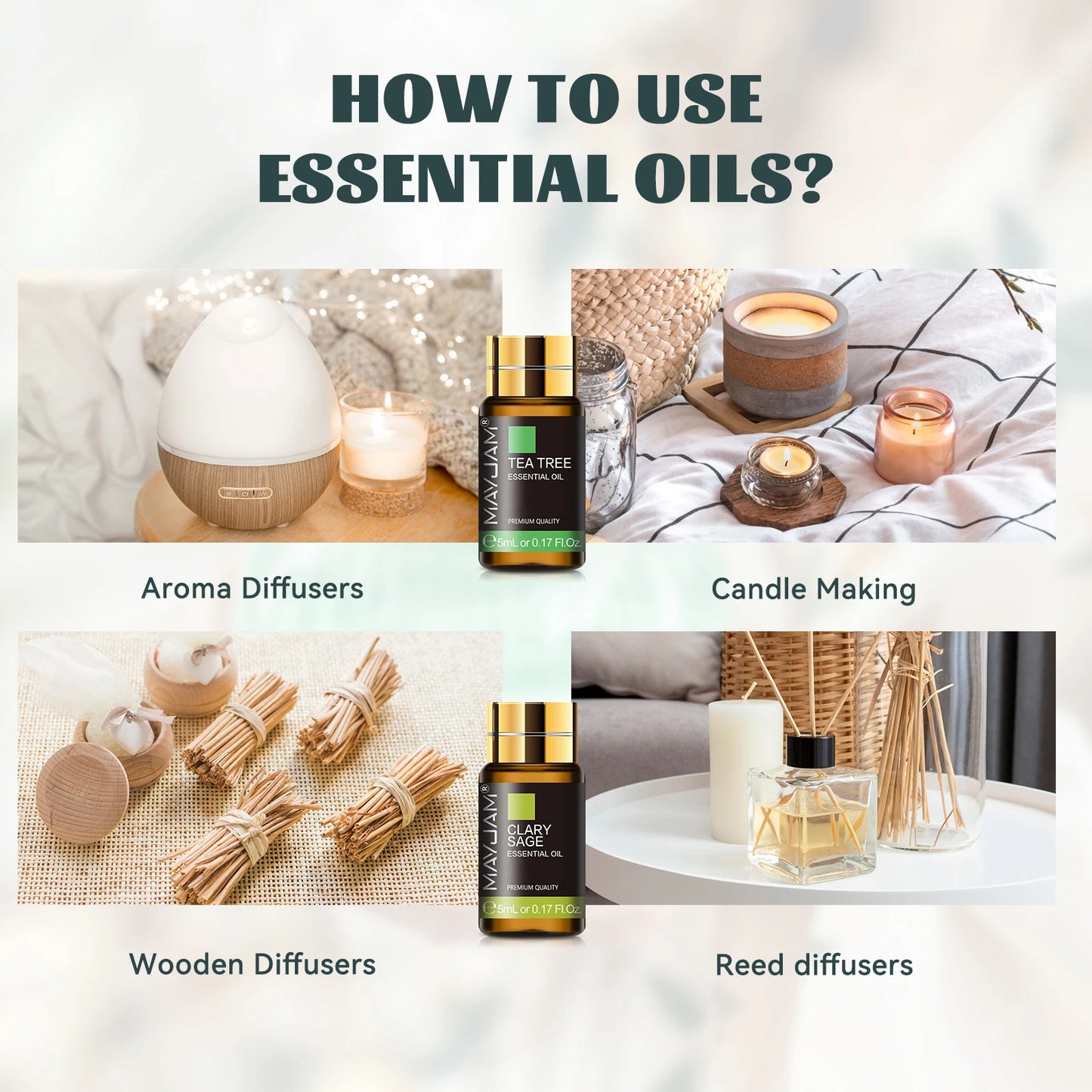 MAYJAM Aromatherapy Essential Oils Kit 20Pcs 35Pcs Lavender Jasmine Eucalyptus