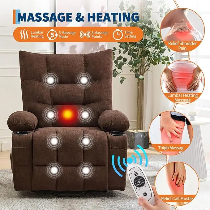 Power Lift Recliner Chair With 45 Degree Stand And Massage
