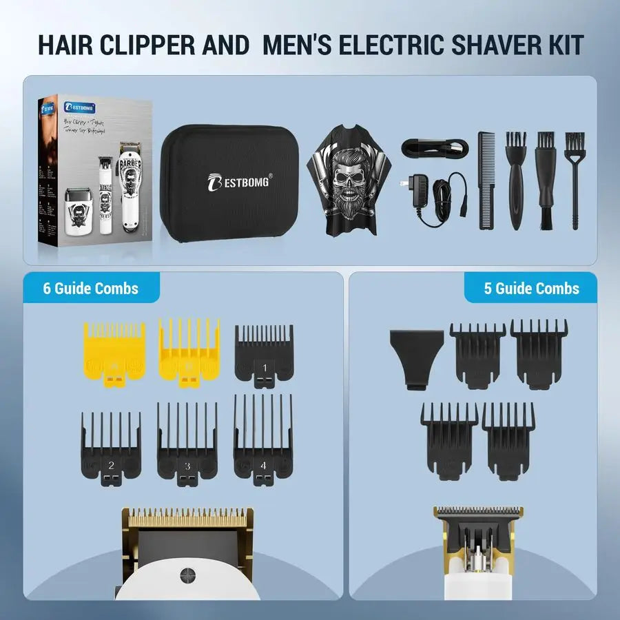 XMSJ Professional Hair Clippers And Beard Trimmer Set For Men