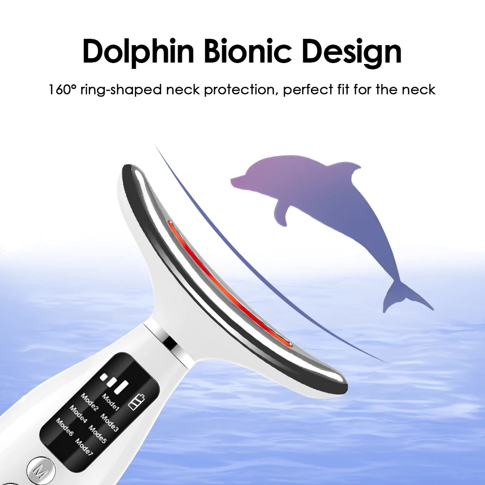 LED Photon Therapy Neck And Face Lifting Massager Device