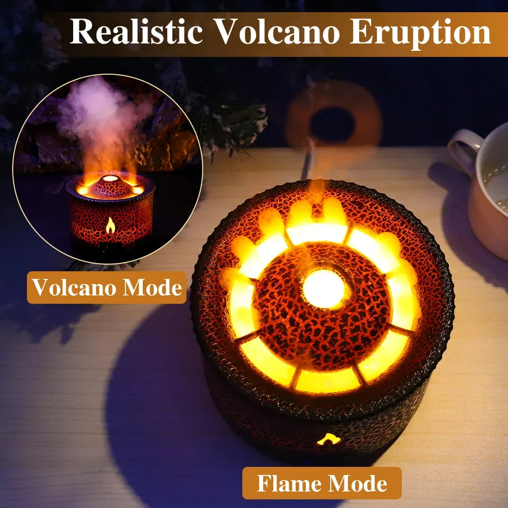 Isfriday Volcano Fire Flame Ultrasonic Humidifier Aroma Diffuser With Remote