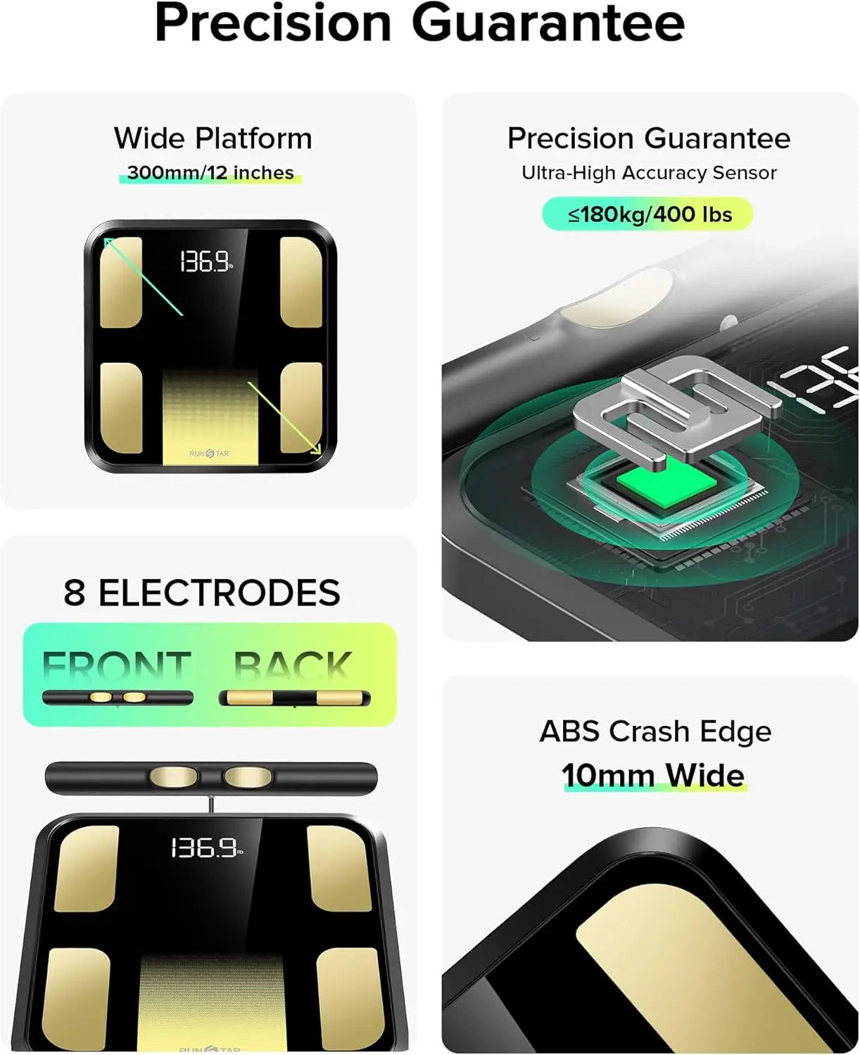 Smart Body Scale With 8 Electrodes For BMI And Muscle