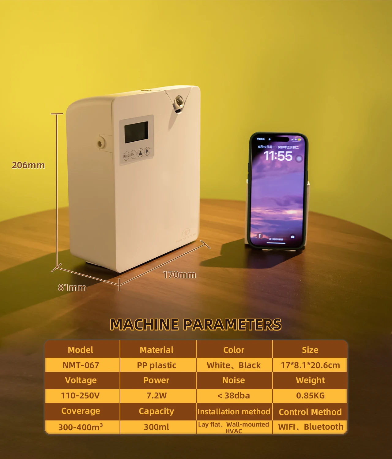 NAMSTEC WiFi Aroma Diffuser Bluetooth Room Fragrance