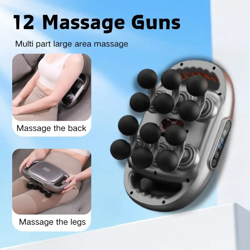 12 Head Massage Gun Deep Tissue Massager For Back Shoulders