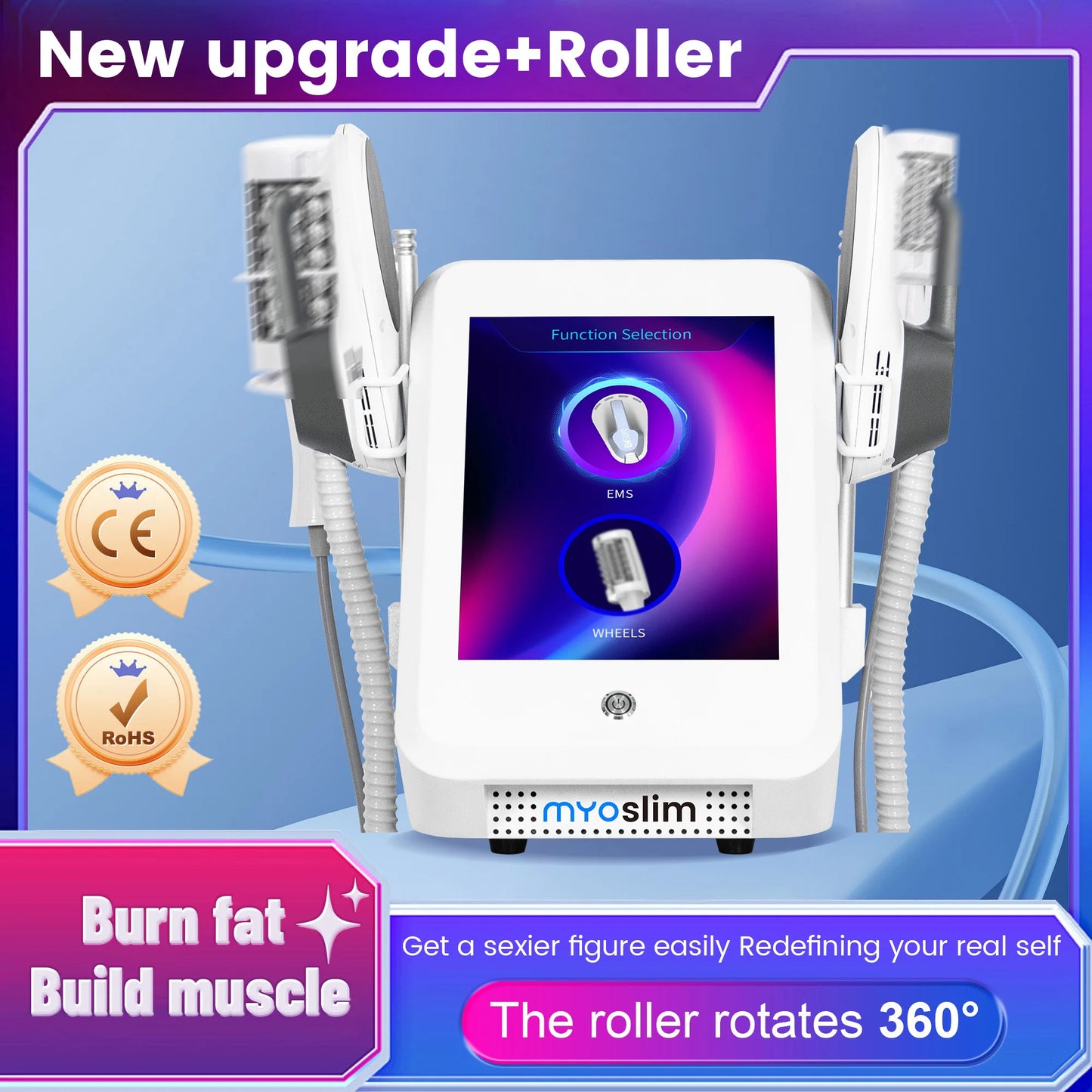 MYOSLIM 6500W EMS Body Sculpt Roller Machine For Weight Loss
