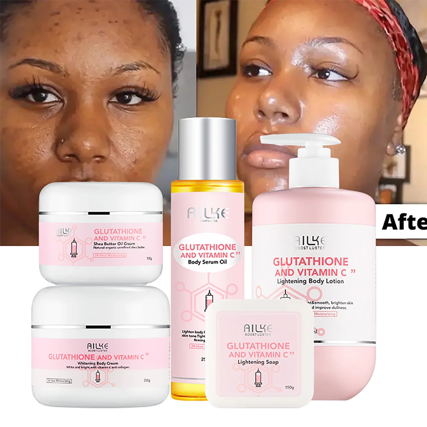 AILKE Brightening Skin Care Set Vitamin C Glutathione