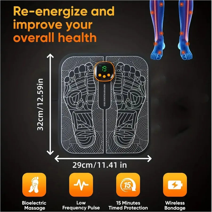 EMS Foot Massager With LCD Display And Remote Control